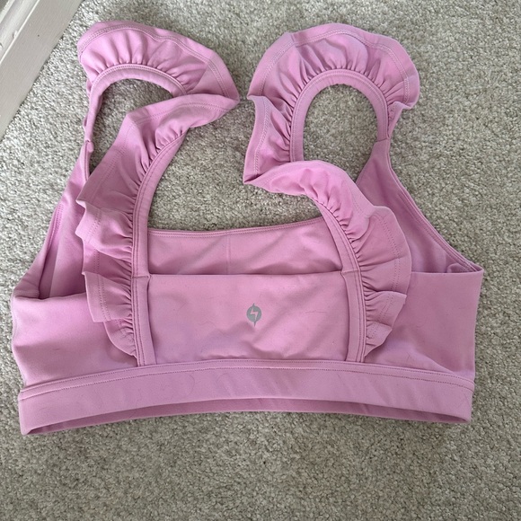 Bubblegum Pink Romance Ruffle Bra Women's L - Picture 3 of 6